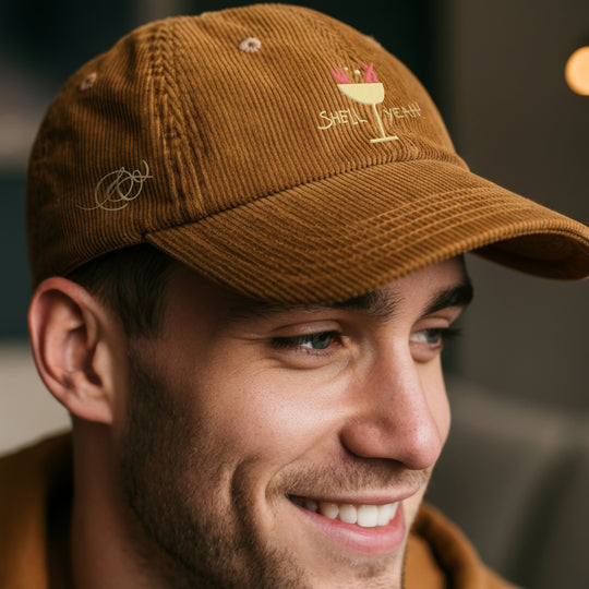 Brown Velvet Cap with Embroidery