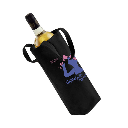 Wine Tote Bag with “Unmasked Mystery” Print