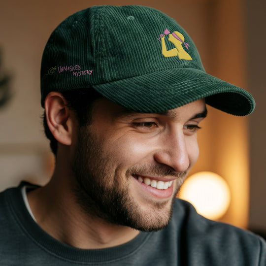 Dark Green Velvet Cap with Embroidery