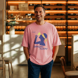 Pink Oversized Heavyweight T-Shirt with “Unmasked Mystery” Print